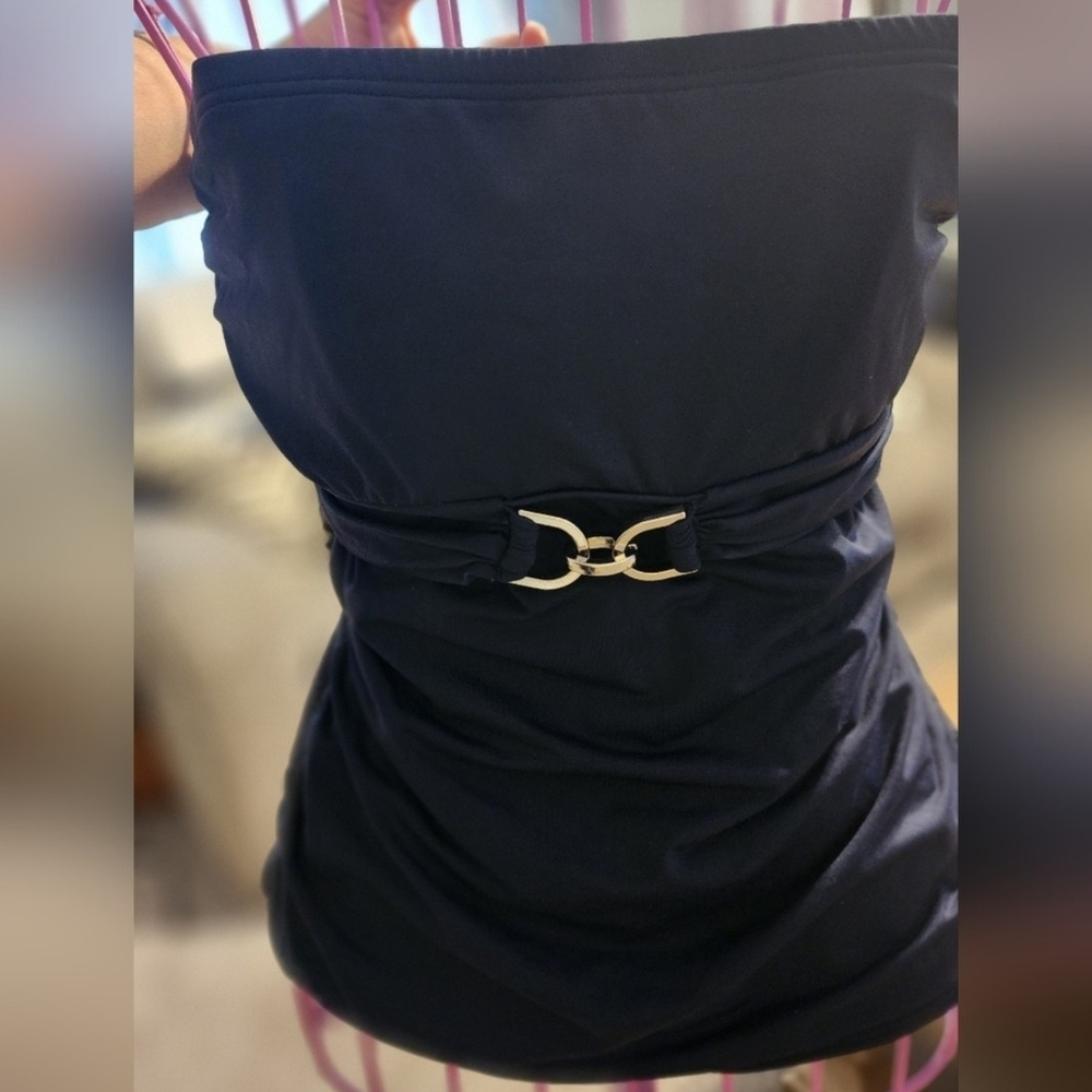 Elegant Navy Blue Strapless Micheal KORS BIKINI Women's Top